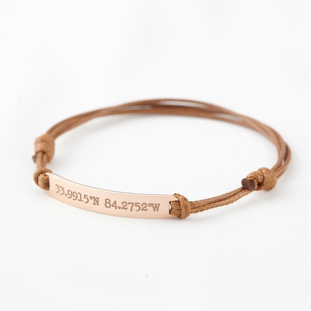 Coordinate Bracelet Leather Coordinates Bracelet Location Jewelry Gift For Her